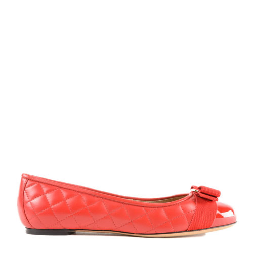 Salvatore Ferragamo/菲拉格慕 女士紅色縫皮革平底鞋單鞋女鞋 01-M831-672104（99新未使用）