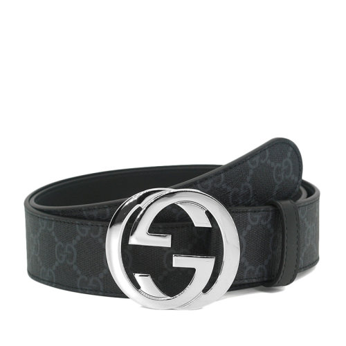 GUCCI/古馳  古琦腰帶 男士灰黑色時尚休閑腰帶 411924 KGDHX 8449 HKY012467