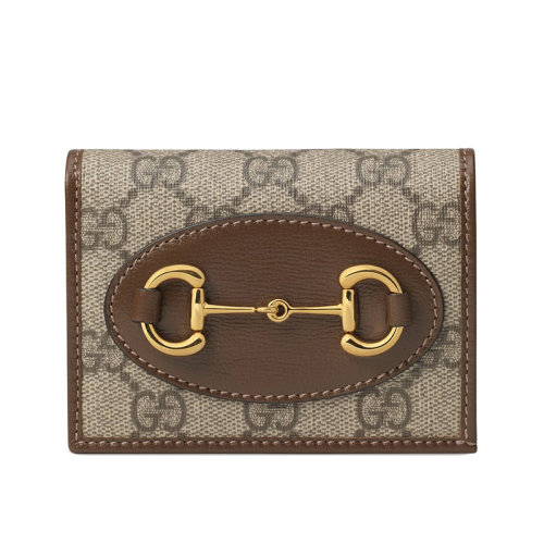 GUCCI/古馳 2020春夏新款 MORS 1955系列 經典帆布雙G鉤花 小牛皮 按扣折疊  錢包  62188792TCG8563