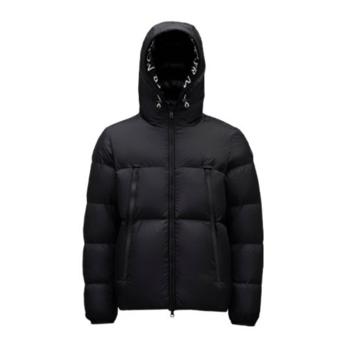 Moncler 絎縫彈性拉繩短款羽絨夾克 男款 黑色
