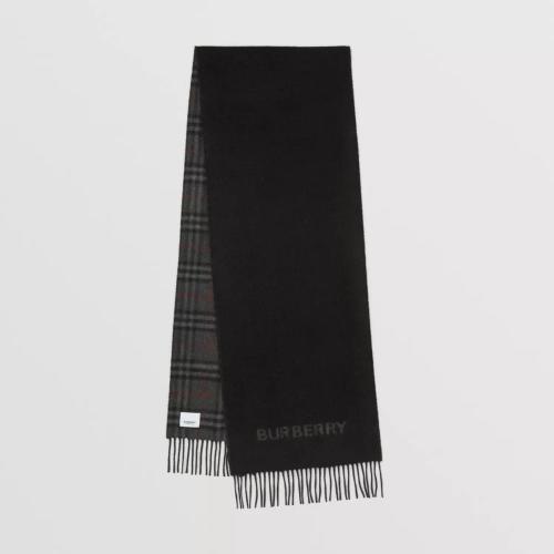  BURBERRY 22年秋冬 女士 雙面兩用 Vintage 格紋羊絨圍巾 80638691