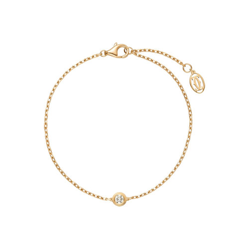 CARTIER/卡地亞 Diamants Légers系列 簡約優雅18k金黃金鑲鉆手鏈 B6062917