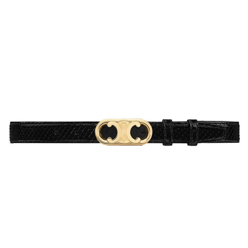 CELINE/賽琳 20女士黑色蛇皮革金扣腰帶25毫米45AJA4ADD.38NO