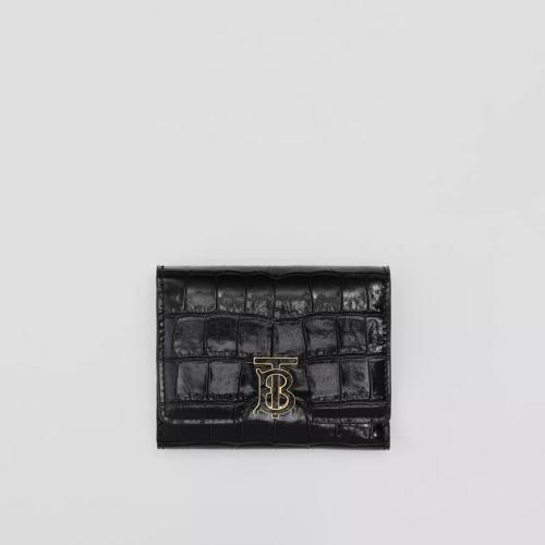  BURBERRY 22年秋冬 女士 壓花皮革折疊式 TB 錢夾 80584781