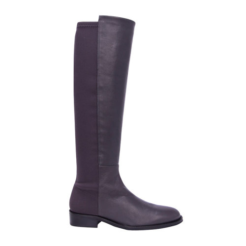 Stuart Weitzman/斯圖爾特韋茨曼 HALFWAY系列女士深紫色麂皮絨時尚及膝靴長筒靴長靴女靴女鞋 HALFWAY-BAM-ASPHALT