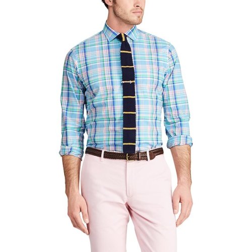 Polo Ralph Lauren/拉夫勞倫馬球  Classic 常規款經典格子府綢 商務休閑 男士襯衫470851