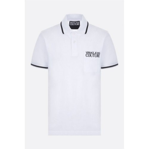  VERSACE JEANS COUTURE 男士白色棉質短袖POLO衫 72GAGT02 CJ01T 003 PLFSX