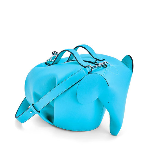  LOEWE/羅意威 22新款Elephant系列 男士大號青色經典小牛皮單肩斜挎手提大象包B623A18X01-5620