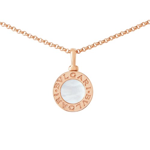 BVLGARI/寶格麗BVLGARI系列 經典款圓形18K金玫瑰金鑲白貝母 項鏈 350553