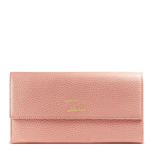 GUCCI/古馳 女士牛皮徽標(biāo)印花按扣開合長款翻蓋錢夾錢包手拿包女包  354496-CAO0G 多色可選