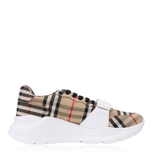 BURBERRY/博柏利 巴寶莉女鞋 經典格紋 女士駝色低幫休閑運動鞋  80202811