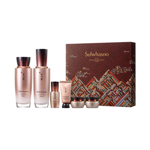Sulwhasoo/雪花秀 秘時臻金煥生水乳護膚套裝(水125ml+乳125ml+精華露4ml+霜4ml+睡眠面膜4ml)新疆不發貨