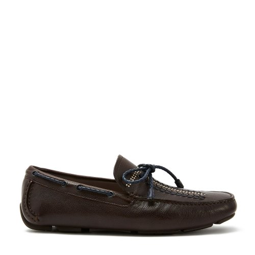 Salvatore Ferragamo/菲拉格慕 棕色 男士縫線裝飾商務(wù)休閑樂福鞋 708291-02B362-ANGER 鞋