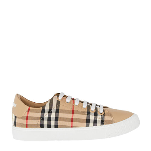 BURBERRY/博柏利 Vintage 格紋拼皮革運動鞋女士休閑運動鞋80388661