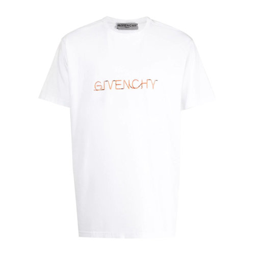 GIVENCHY/紀梵希  男裝 服飾 白色棉質圓領經典logo款半袖 男士短袖T恤