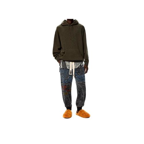  LOEWE羅意威 22年秋冬 男士 休閑褲 Lighthouse trousers in jacquard fleece H800Y54L01-9990