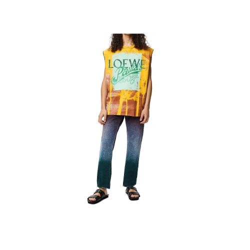  LOEWE羅意威 22年秋冬 男士 短袖T恤 Palm print sleeveless T-shirt in cotton H616Y22X24-14