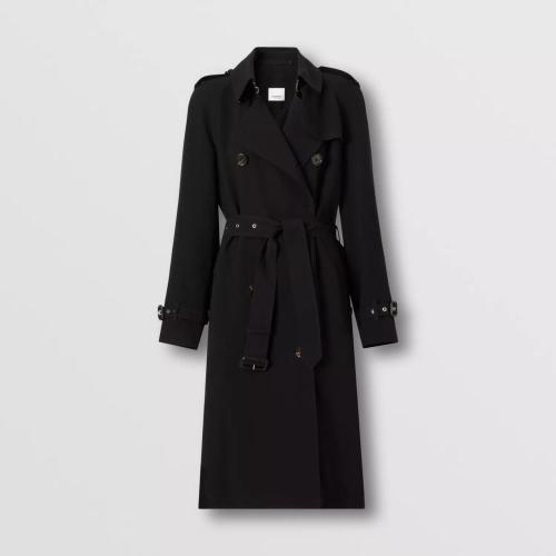  BURBERRY 22年秋冬 女士 滑鐵盧版型長(zhǎng)款粘膠纖維硬紗 Trench 風(fēng)衣 80571341