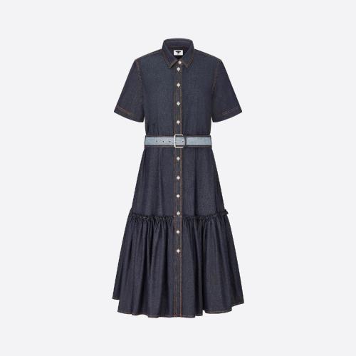 DIOR迪奧 22年秋冬 女士 連衣裙 Denim Couture 襯衫式連衣裙 312R17A3517_X5651