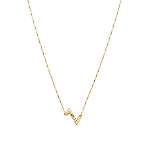  LV路易威登 22年秋冬 女士 項鏈 LV VOLT UPSIDE DOWN PENDANT， YELLOW GOLD Q93868