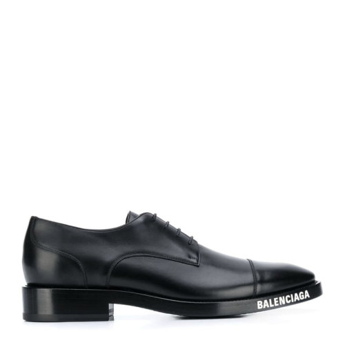 Balenciaga/巴黎世家 男士黑色皮革經典字母徽標印花裝飾休閑鞋皮鞋單鞋男鞋 590716-WA720-1000