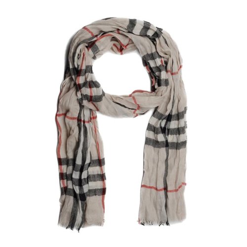 BURBERRY/博柏利 男女通用 中性經典HERITAGE褶皺格紋羊絨圍巾圍脖 3924751
