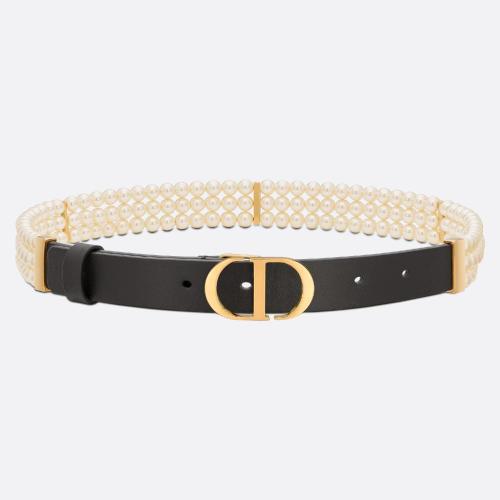  DIOR迪奧 22年秋冬 女士 腰帶扣 Ceinture Dior Caro Pearls B0292UWFR_M900