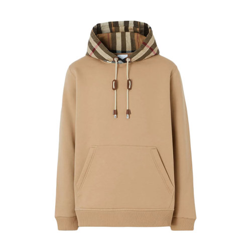 BURBERRY/博柏利      男士駝色格紋棉質混紡連帽衫衛衣80450061