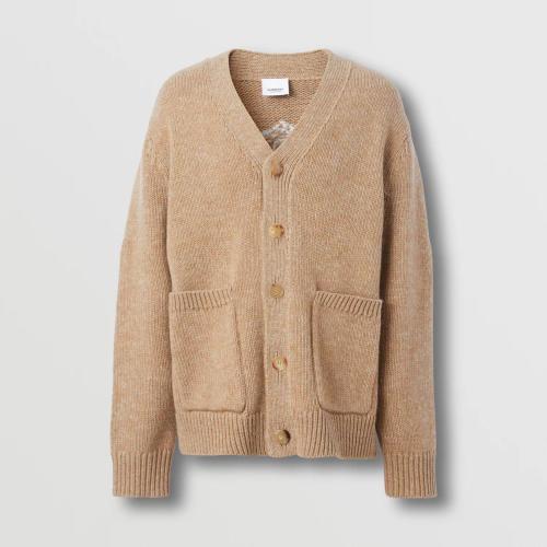  BURBERRY 22年秋冬 男士 馬術(shù)騎士嵌花羊毛寬松開(kāi)衫 80587621