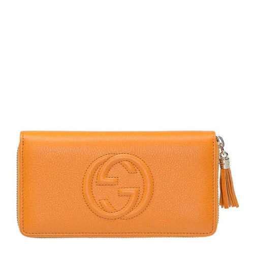 GUCCI 古馳 女士雙G標識牛皮長款錢夾錢包