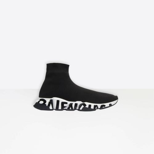  BALENCIAGA巴黎世家 22年秋冬 男士 休閑運動鞋 Men%27s Speed Sneaker in BLACK/WHITE 645334W2 預(yù)定商品1-3周發(fā)貨
