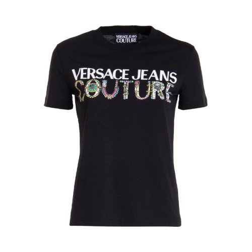  VERSACE JEANS COUTURE 女士印花棉質短袖T恤 71HAHF03 CJ00F 899 PLFSX