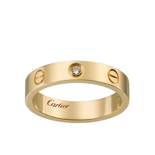 CARTIER/卡地亞 經(jīng)典款LOVE 18K金黃金鉆石戒指結(jié)婚對(duì)戒 鑲嵌1顆鉆石 B4056100