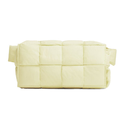 Bottega Veneta/葆蝶家 22新款 男士迷你暖黃色尼龍翻蓋磁扣開(kāi)合腰包679763VBO807407