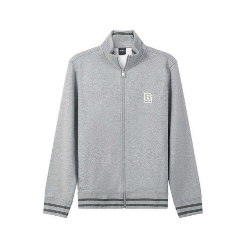 HUGO BOSS/雨果博斯【22春夏新款】男士棉質(zhì)拉鏈衛(wèi)衣開衫運動衫外套LOGO貼片 50462546