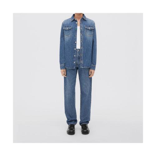  BV葆蝶家 22年秋冬 男士 長袖襯衫 chemise en denim delave moyen originale 711346V2EN04715