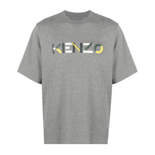 KENZO/高田賢三 男士純色棉質經典彩色字母徽標印花裝飾圓領短袖上衣T恤 FB55TS0554SB 多色可選