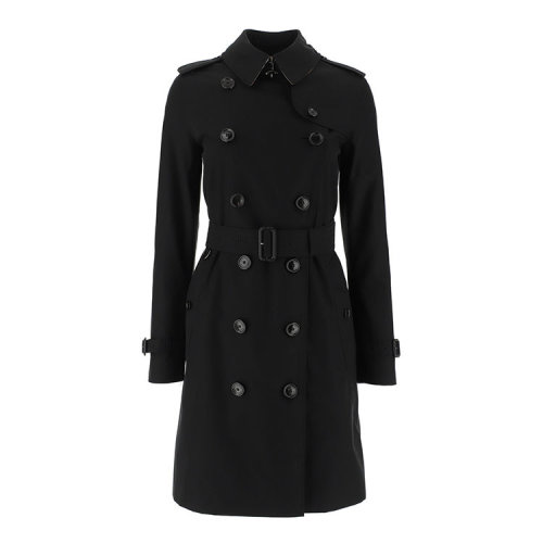 BURBERRY/博柏利 巴寶莉  女裝 女士時尚百搭黑色棉質長款風衣 80171541