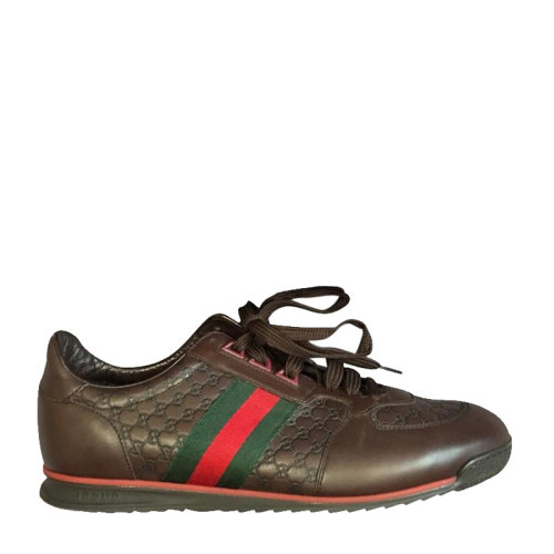 GUCCI/古馳 男士黑色小牛皮經(jīng)典雙G logo休閑運(yùn)動(dòng)鞋平底鞋男鞋