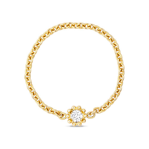 DIOR/迪奧 高級珠寶新款MIMIROSE系列 18K金鏈條鑲鉆戒指
