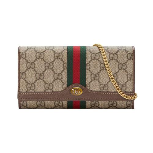  GUCCI古馳 22年秋冬 女士 Ophidia系列GG金屬鏈錢包 546592 96IWS 8745 預定商品2-6周發貨