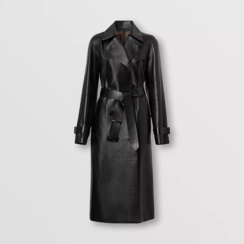 BURBERRY 22年秋冬 女士 滑鐵盧版型 - 皮革 Trench 風衣 80587011