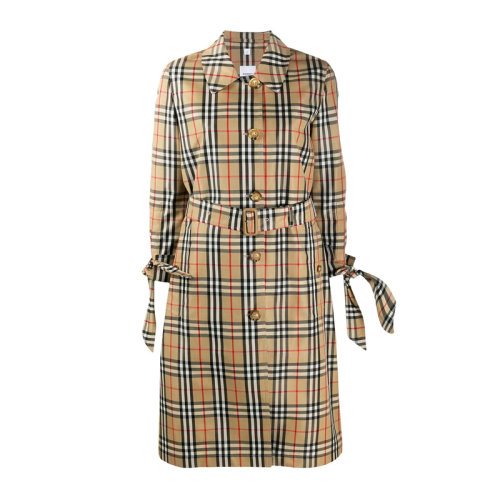 BURBERRY/博柏利 女裝 服飾 Vintage 格紋再生聚酯纖維輕便大衣 女士大衣
