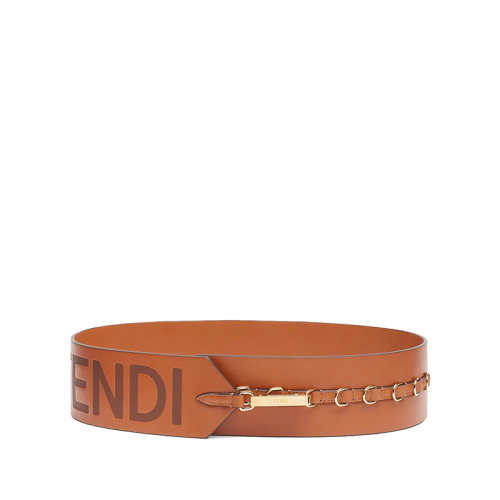 FENDI/芬迪  女士棕色小牛皮高腰可調節腰帶 8C0635AAIWF0QVK