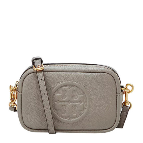 Tory Burch/湯麗柏琦 PERRY系列女士純色皮革經(jīng)典雙T字母徽標(biāo)印花裝飾拉鏈開(kāi)合迷你單肩包斜挎包相機(jī)包小方包女包 55691 多色可選