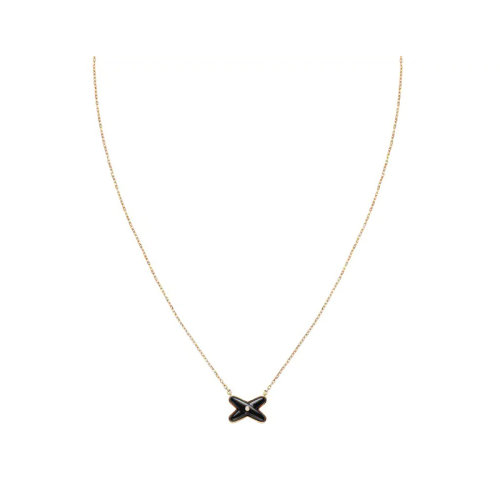 Chaumet/尚美  JEUX DE LIENS系列 女士18k金玫瑰金鑲嵌瑪瑙明亮切割鉆石項鏈085107