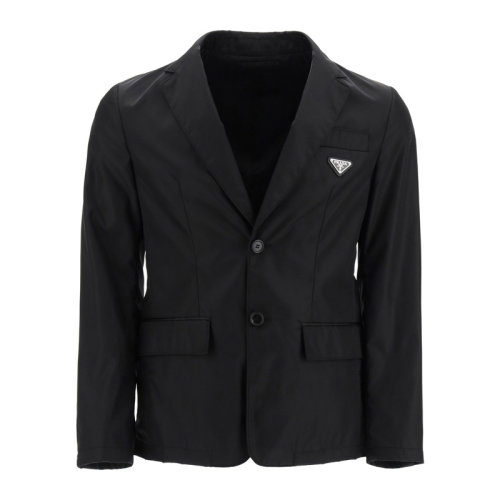 PRADA/普拉達 男士黑色胸前三角徽標西服外套 SD099-1WQ8-F0002