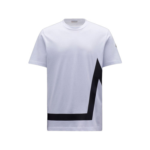 Moncler/蒙克萊 22年秋冬新款 男士光學(xué)白色純棉大M圖案短袖T恤H20918C000018390T001
