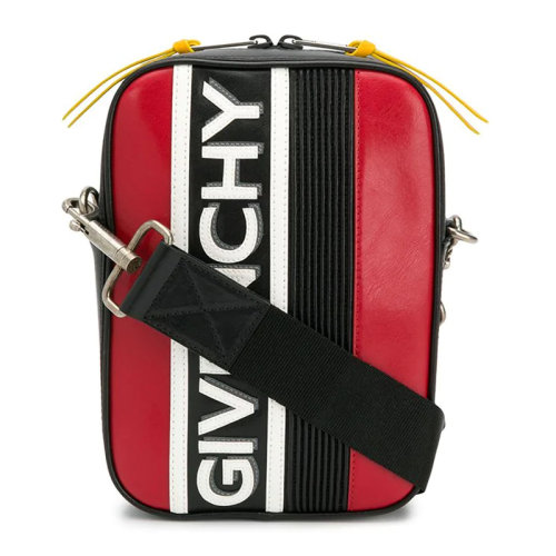 Givenchy/紀梵希 男士黑白拼色牛皮GIVENCHY印花可拆卸肩帶斜挎包單肩包男包 BK504YK0LP-004