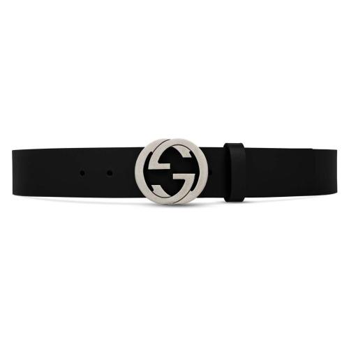  GUCCI古馳 22年秋冬 男士 互扣式G帶扣皮革腰帶 368186 BGH0N 1000
